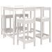 Ensemble de bar de jardin 5 pcs blanc bois massif de pin - Photo n°1