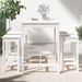 Ensemble de bar de jardin 5 pcs blanc bois massif de pin - Photo n°3