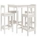 Ensemble de bar de jardin 5 pcs blanc bois massif de pin - Photo n°1