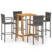 Ensemble de bar de jardin 5 pcs Gris 4 - Photo n°1