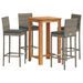 Ensemble de bar de jardin 5 pcs gris bois massif acacia rotin - Photo n°2