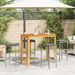 Ensemble de bar de jardin 5 pcs gris bois massif acacia rotin - Photo n°3