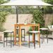 Ensemble de bar de jardin 5 pcs marron bois massif acacia rotin - Photo n°3