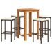 Ensemble de bar de jardin 5 pcs marron bois massif acacia rotin - Photo n°2