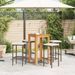 Ensemble de bar de jardin 5 pcs marron bois massif acacia rotin - Photo n°3