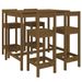 Ensemble de bar de jardin 5 pcs marron miel bois de pin massif - Photo n°1