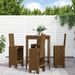 Ensemble de bar de jardin 5 pcs marron miel bois de pin massif - Photo n°2