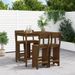 Ensemble de bar de jardin 5 pcs marron miel bois de pin massif - Photo n°2