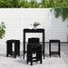 Ensemble de bar de jardin 5 pcs noir bois de pin massif - Photo n°2