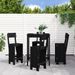 Ensemble de bar de jardin 5 pcs noir bois de pin massif - Photo n°2