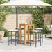 Ensemble de bar de jardin 5 pcs noir bois massif acacia rotin - Photo n°3