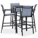 Ensemble de bar de jardin 5 pcs Noir et gris - Photo n°1