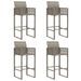 Ensemble de bar de jardin 5 pcs sans coussins gris poly rotin - Photo n°4