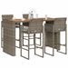 Ensemble de bar de jardin 5 pcs sans coussins gris poly rotin - Photo n°1