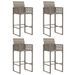 Ensemble de bar de jardin 5 pcs sans coussins gris poly rotin - Photo n°5