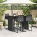 Ensemble de bar de jardin 5 pcs sans coussins noir poly rotin - Photo n°3