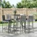 Ensemble de bar de jardin 7 pcs avec coussins gris poly rotin - Photo n°2