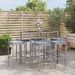 Ensemble de bar de jardin 7 pcs avec coussins gris poly rotin - Photo n°2