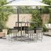 Ensemble de bar de jardin 7 pcs avec coussins gris poly rotin - Photo n°3