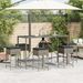 Ensemble de bar de jardin 7 pcs avec coussins gris poly rotin - Photo n°3