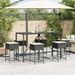 Ensemble de bar de jardin 7 pcs avec coussins noir poly rotin - Photo n°3