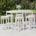 Ensemble de bar de jardin 7 pcs blanc bois de pin massif - Photo n°2