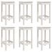 Ensemble de bar de jardin 7 pcs blanc bois de pin massif - Photo n°6