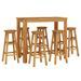 Ensemble de bar de jardin 7 pcs bois d'acacia solide - Photo n°3