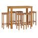 Ensemble de bar de jardin 7 pcs bois d'acacia solide - Photo n°3