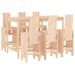 Ensemble de bar de jardin 7 pcs Bois de pin massif - Photo n°1