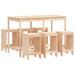 Ensemble de bar de jardin 7 pcs Bois de pin massif - Photo n°1