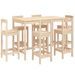 Ensemble de bar de jardin 7 pcs Bois de pin massif - Photo n°1