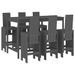 Ensemble de bar de jardin 7 pcs gris bois de pin massif - Photo n°1