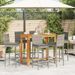 Ensemble de bar de jardin 7 pcs gris bois massif acacia rotin - Photo n°3