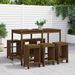 Ensemble de bar de jardin 7 pcs marron miel bois de pin massif - Photo n°2