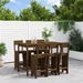 Ensemble de bar de jardin 7 pcs marron miel bois de pin massif - Photo n°2