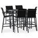 Ensemble de bar de jardin 7 pcs Noir - Photo n°1