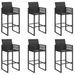 Ensemble de bar de jardin 7 pcs sans coussins noir poly rotin - Photo n°5