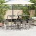 Ensemble de bar de jardin 9 pcs avec coussins gris poly rotin - Photo n°3