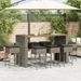 Ensemble de bar de jardin 9 pcs avec coussins gris poly rotin - Photo n°3