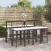 Ensemble de bar de jardin 9 pcs avec coussins noir poly rotin - Photo n°2