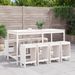 Ensemble de bar de jardin 9 pcs blanc bois de pin massif - Photo n°2