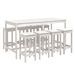 Ensemble de bar de jardin 9 pcs blanc bois de pin massif - Photo n°1