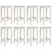 Ensemble de bar de jardin 9 pcs blanc bois de pin massif - Photo n°6