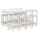 Ensemble de bar de jardin 9 pcs blanc bois de pin massif - Photo n°1