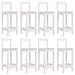 Ensemble de bar de jardin 9 pcs blanc bois de pin massif - Photo n°6