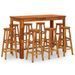 Ensemble de bar de jardin 9 pcs Bois d'acacia solide - Photo n°2