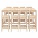 Ensemble de bar de jardin 9 pcs Bois de pin massif - Photo n°4