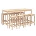 Ensemble de bar de jardin 9 pcs Bois de pin massif - Photo n°1