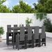 Ensemble de bar de jardin 9 pcs gris bois de pin massif - Photo n°2